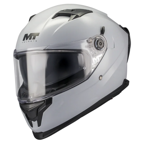 MT-Helmets Braker SV Pure A12 Full-Face Helmet – Gloss Grey – front three-quarter view