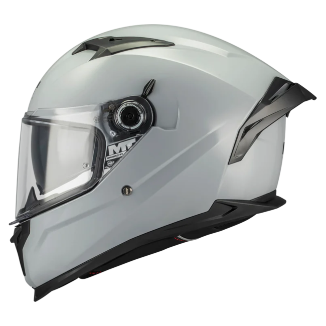 MT-Helmets Braker SV Pure A12 Full-Face Helmet – Gloss Grey – left side view