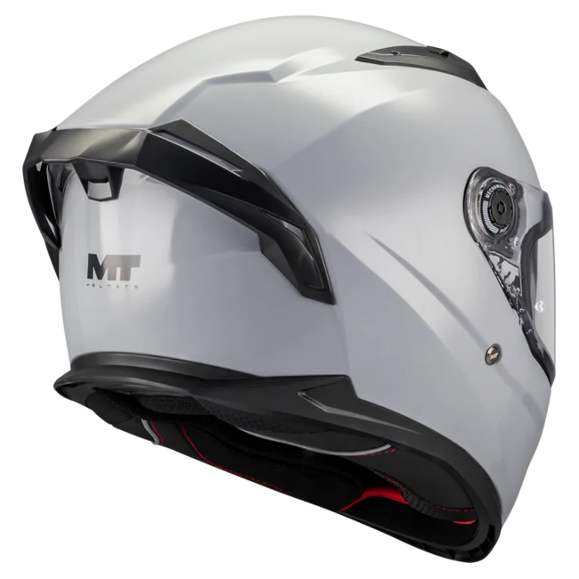 MT-Helmets Braker SV Pure A12 Full-Face Helmet – Gloss Grey – rear three-quarter view
