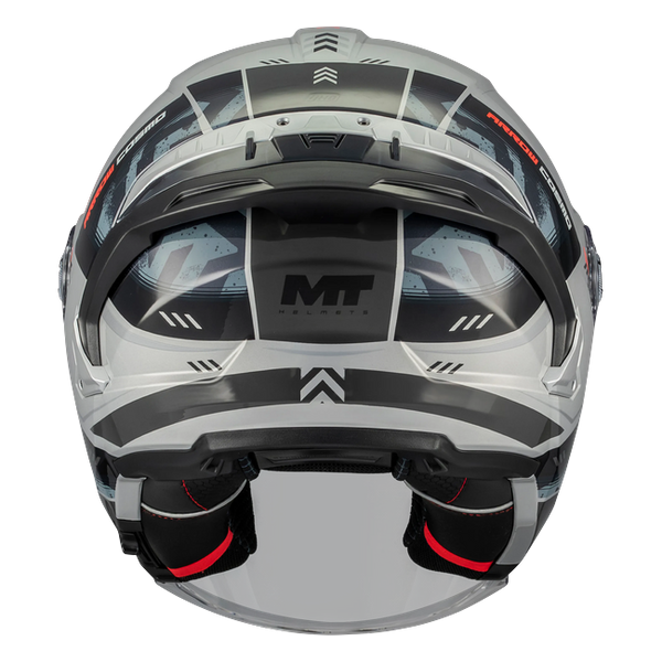 MT-Helmets Cosmo SV Arrow C2 Jet Helmet – Gloss Grey – rear view