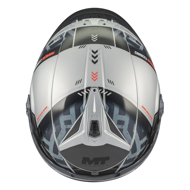 MT-Helmets Cosmo SV Arrow C2 Jet Helmet – Gloss Grey – top view