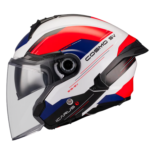 MT-Helmets Cosmo SV Icarus A5 Jet Helmet – Gloss Red / Dark Blue