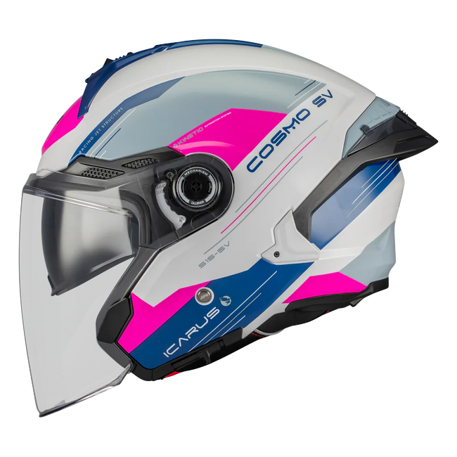 MT-Helmets Cosmo SV Icarus A8 Jet Helmet – Gloss Pink – left side view