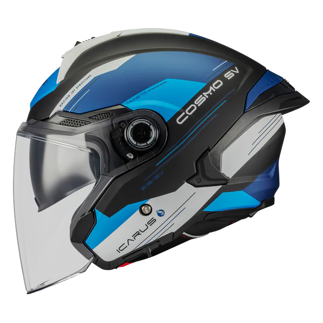 MT-Helmets Cosmo SV Icarus B7 Jet Helmet – Matt Dark Blue – left side view