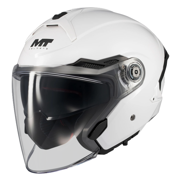 MT-Helmets Cosmo SV Pure A0 Jet Helmet – Gloss White – front three-quarter view