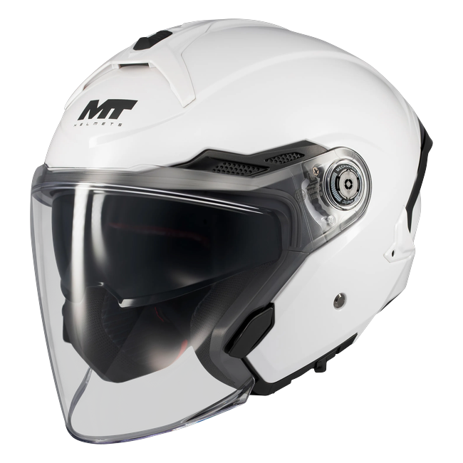 MT-Helmets Cosmo SV Pure A0 Jet Helmet – Gloss White – front three-quarter view