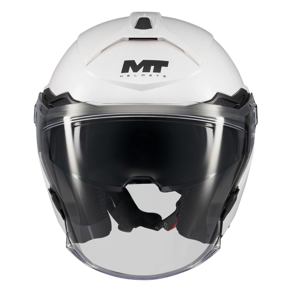 MT-Helmets Cosmo SV Pure A0 Jet Helmet – Gloss White – front view