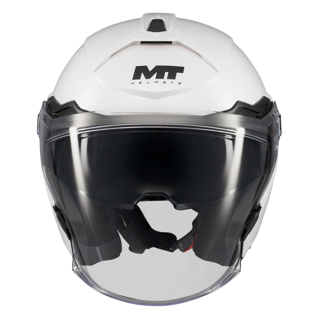MT-Helmets Cosmo SV Pure A0 Jet Helmet – Gloss White – front view