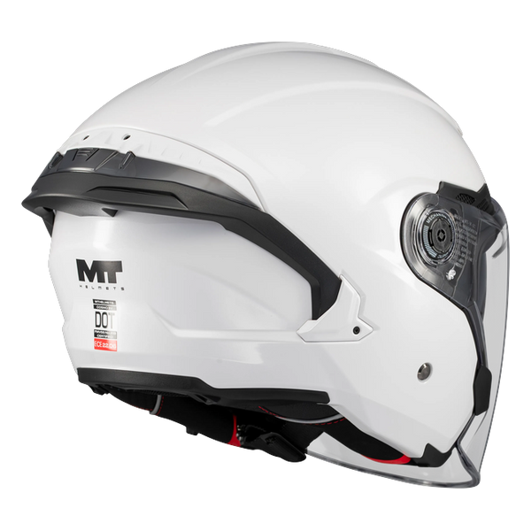 MT-Helmets Cosmo SV Pure A0 Jet Helmet – Gloss White – rear three-quarter view