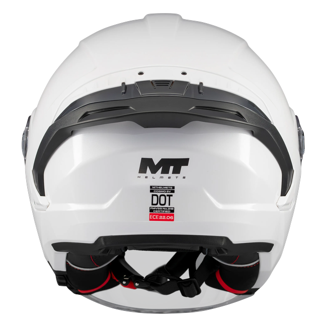 MT-Helmets Cosmo SV Pure A0 Jet Helmet – Gloss White – rear view