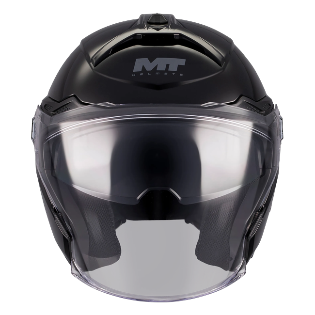 MT-Helmets Cosmo SV Pure A1 Jet Helmet – Gloss Black – front view