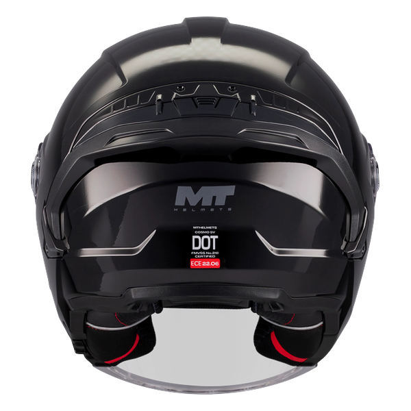 MT-Helmets Cosmo SV Pure A1 Jet Helmet – Gloss Black – rear view
