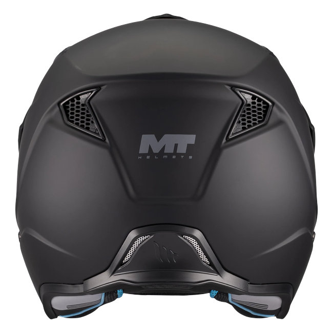 MT-Helmets District SV S Pure A1 Trail Helmet – Matt Black – rear three-quarter view