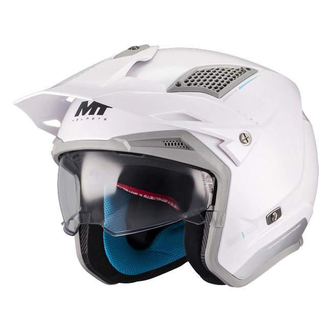 MT-Helmets District SV S Soul A2 Trail Helmet – Gloss White – front three-quarter view
