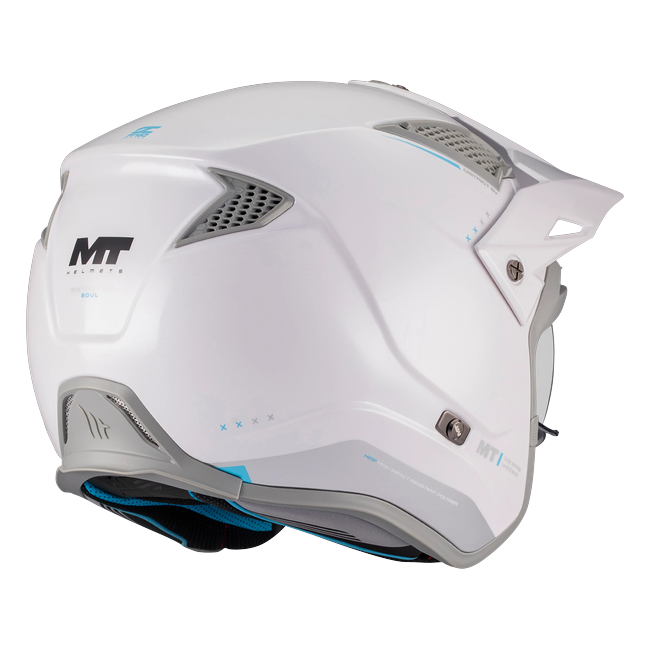 MT-Helmets District SV S Soul A2 Trail Helmet – Gloss White – rear three-quarter view