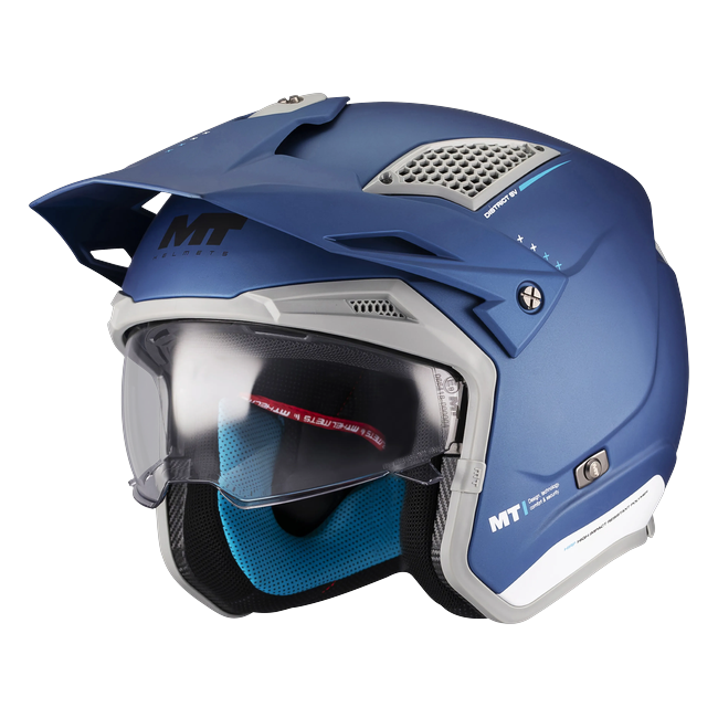 MT-Helmets District SV S Soul C7 Trail Helmet – Matt Dark Blue – front three-quarter view