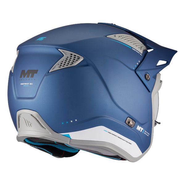 MT-Helmets District SV S Soul C7 Trail Helmet – Matt Dark Blue – rear three-quarter view