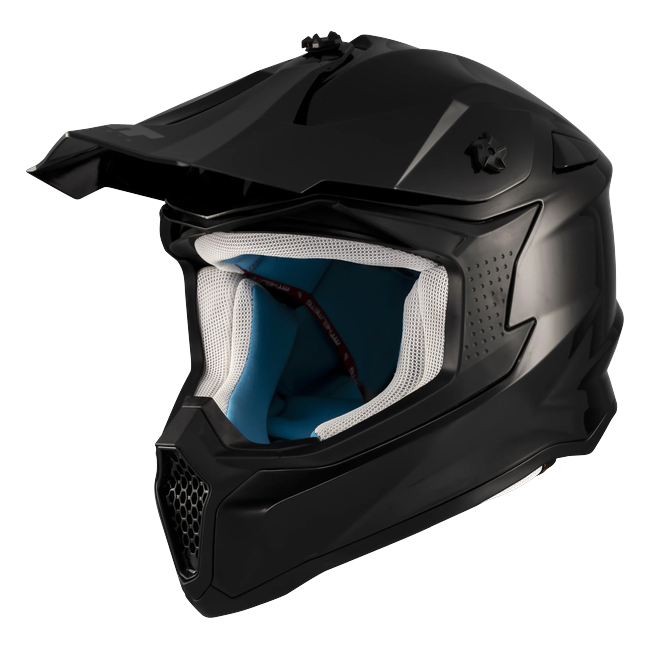 MT-Helmets Falcon S Pure A1 Motocross Helmet – Matt Black – front three-quarter view