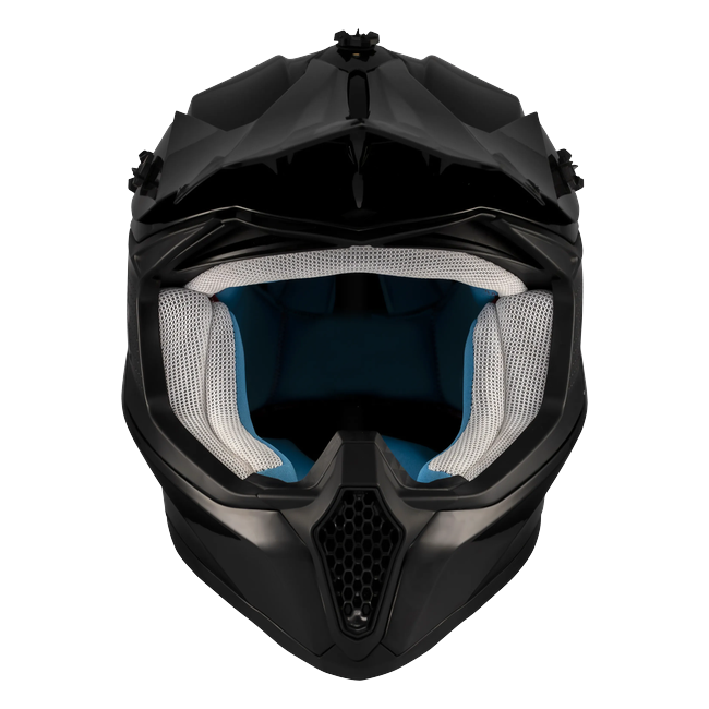 MT-Helmets Falcon S Pure A1 Motocross Helmet – Matt Black – front view