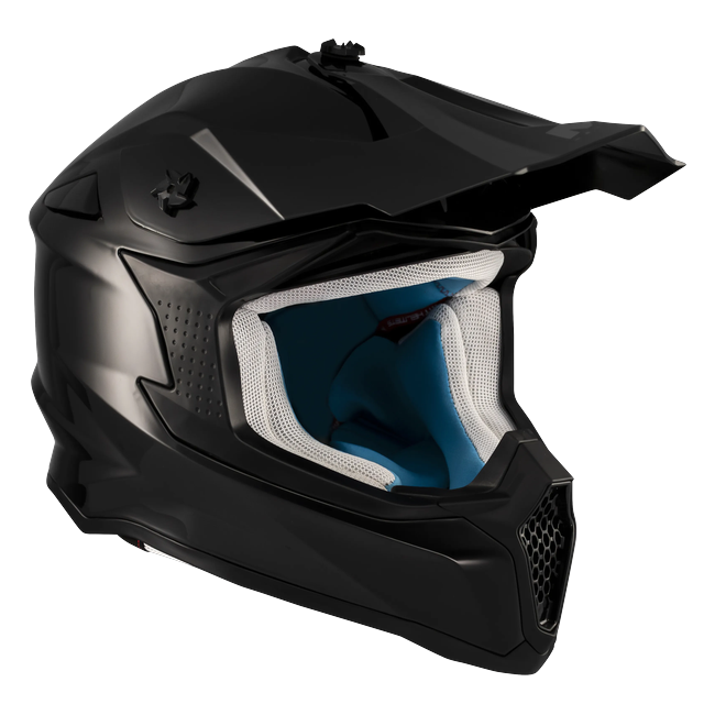 MT-Helmets Falcon S Pure A1 Motocross Helmet – Matt Black – rear three-quarter view