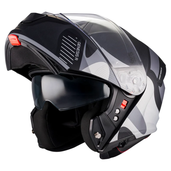MT-Helmets Genesis R SV Lancer B12 Flip-Up Helmet – Matt – front three-quarter view