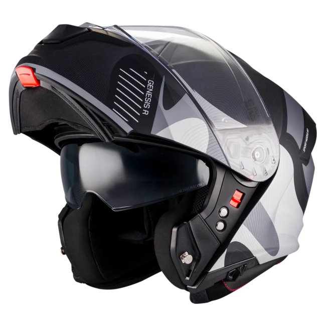 MT-Helmets Genesis R SV Lancer B12 Flip-Up Helmet – Matt – front three-quarter view