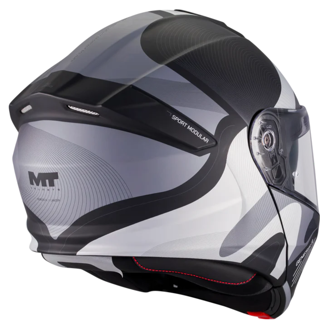 MT-Helmets Genesis R SV Lancer B12 Flip-Up Helmet – Matt – rear three-quarter view