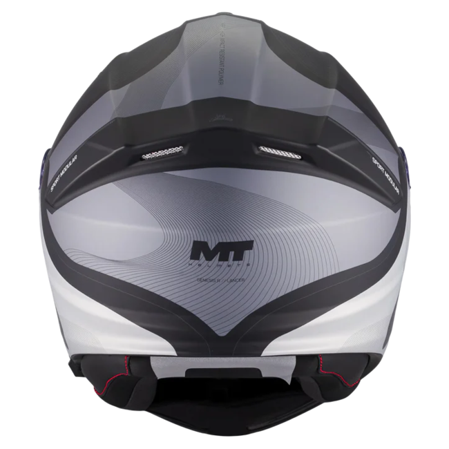 MT-Helmets Genesis R SV Lancer B12 Flip-Up Helmet – Matt – rear view