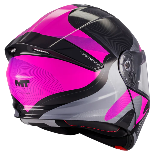 MT-Helmets Genesis R SV Lancer B8 Flip-Up Helmet – Gloss – rear three-quarter view