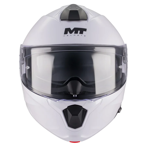 MT-Helmets Genesis R SV Pure A0 Flip-Up Helmet – Gloss White – front view