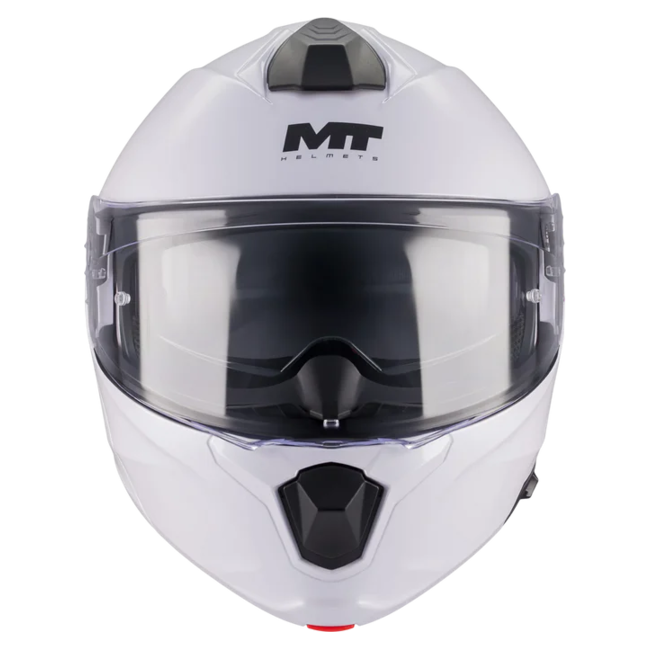 MT-Helmets Genesis R SV Pure A0 Flip-Up Helmet – Gloss White – front view