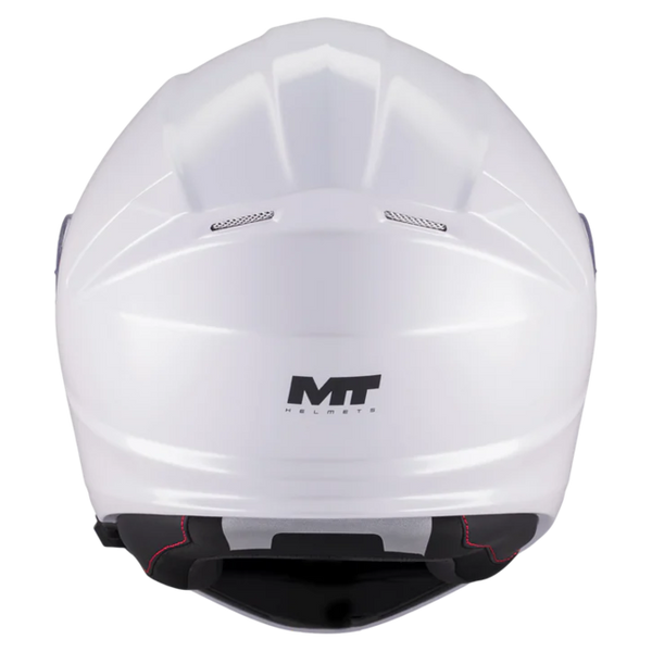 MT-Helmets Genesis R SV Pure A0 Flip-Up Helmet – Gloss White – rear view
