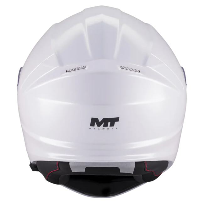 MT-Helmets Genesis R SV Pure A0 Flip-Up Helmet – Gloss White – rear view