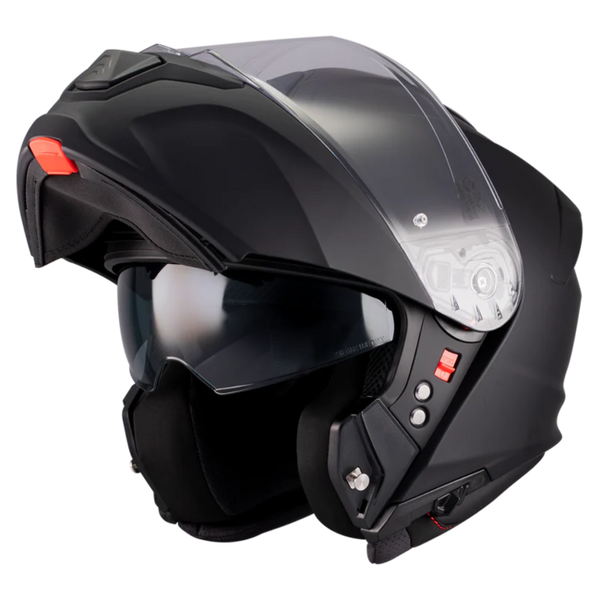MT-Helmets Genesis R SV Pure A1 Flip-Up Helmet – Matt Black – front three-quarter view