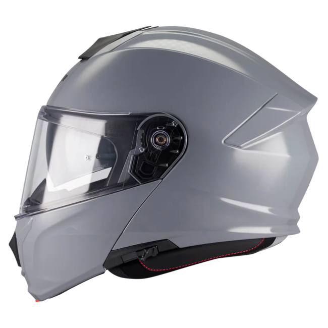 MT-Helmets Genesis R SV Pure A12 Flip-Up Helmet – Gloss Grey – left side view