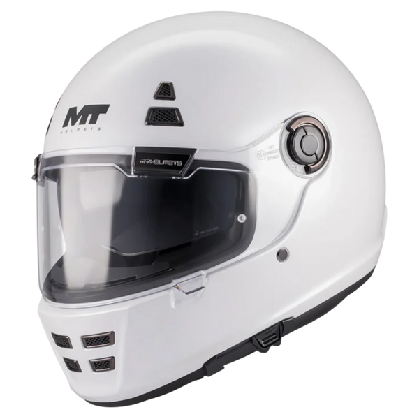 MT-Helmets Jarama SV Pure A0 Full-Face Helmet – Gloss White – front three-quarter view