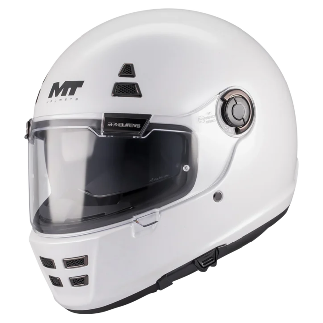 MT-Helmets Jarama SV Pure A0 Full-Face Helmet – Gloss White – front three-quarter view