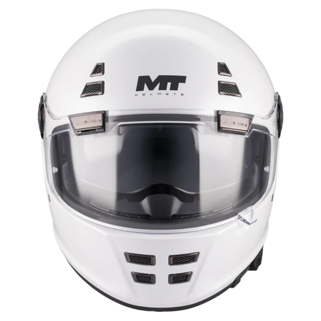 MT-Helmets Jarama SV Pure A0 Full-Face Helmet – Gloss White – front view