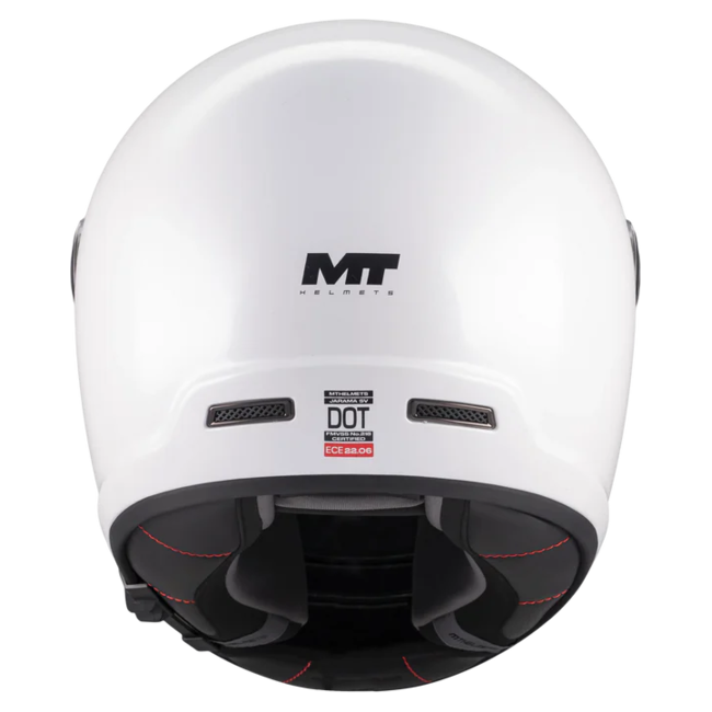 MT-Helmets Jarama SV Pure A0 Full-Face Helmet – Gloss White – rear view