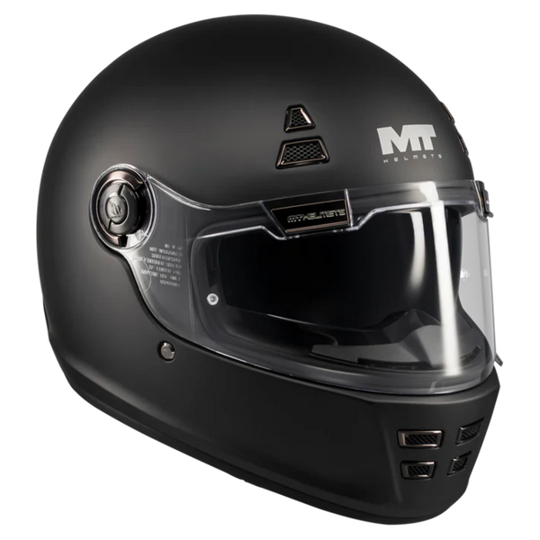 MT-Helmets Jarama SV Pure A1 Full-Face Helmet – Matt Black – rear three-quarter view
