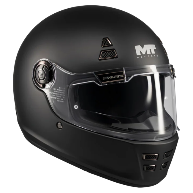 MT-Helmets Jarama SV Pure A1 Full-Face Helmet – Matt Black – rear three-quarter view