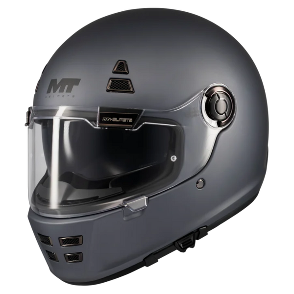 MT-Helmets Jarama SV Pure A2 Full-Face Helmet – Matt Grey – front three-quarter view