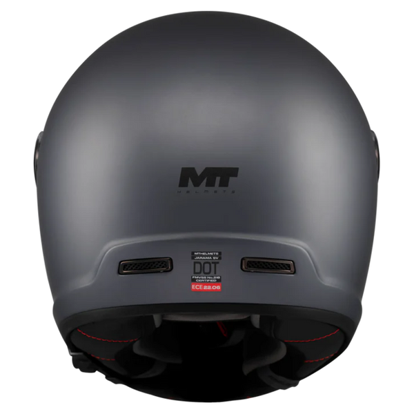 MT-Helmets Jarama SV Pure A2 Full-Face Helmet – Matt Grey – rear view