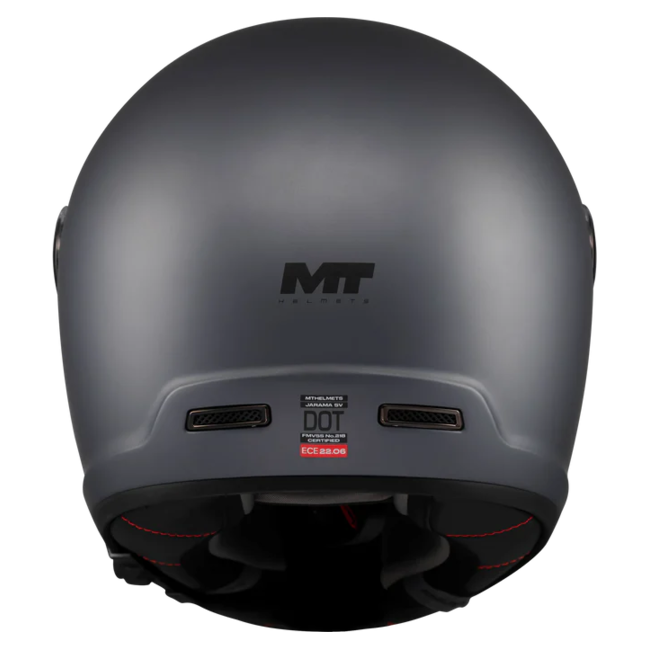 MT-Helmets Jarama SV Pure A2 Full-Face Helmet – Matt Grey – rear view