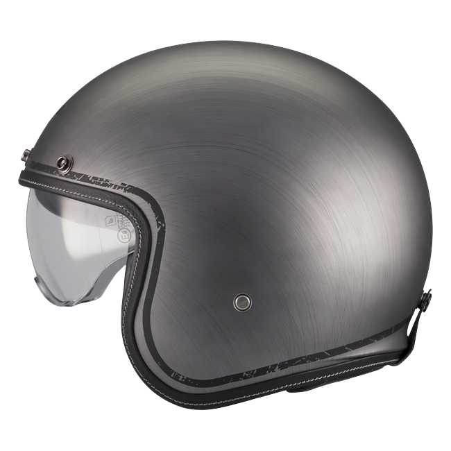 MT-Helmets Le Mans 2 SV S Brushed A2 Jet Helmet – Matt Grey – left side view
