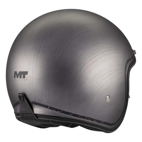 MT-Helmets Le Mans 2 SV S Brushed A2 Jet Helmet – Matt Grey – rear three-quarter view