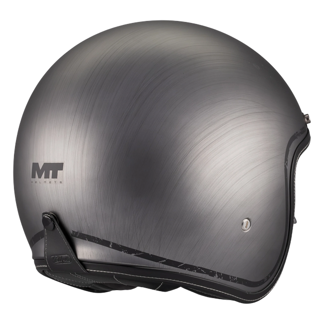 MT-Helmets Le Mans 2 SV S Brushed A2 Jet Helmet – Matt Grey – rear three-quarter view