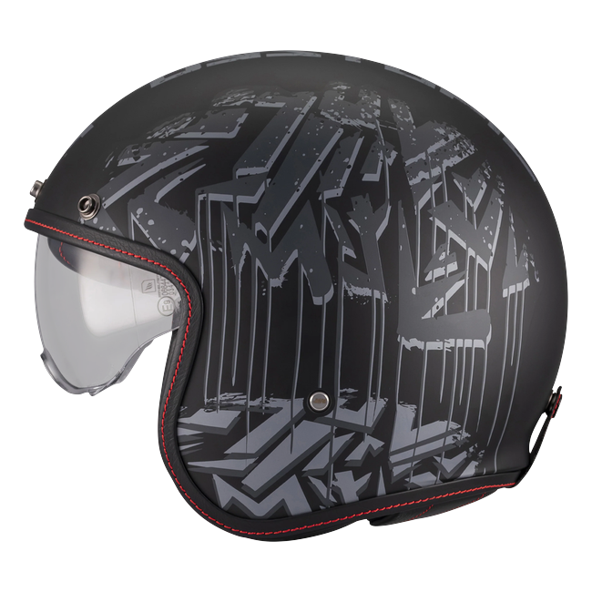 MT-Helmets Le Mans 2 SV S Dystopic B12 Jet Helmet – Matt Black – left side view