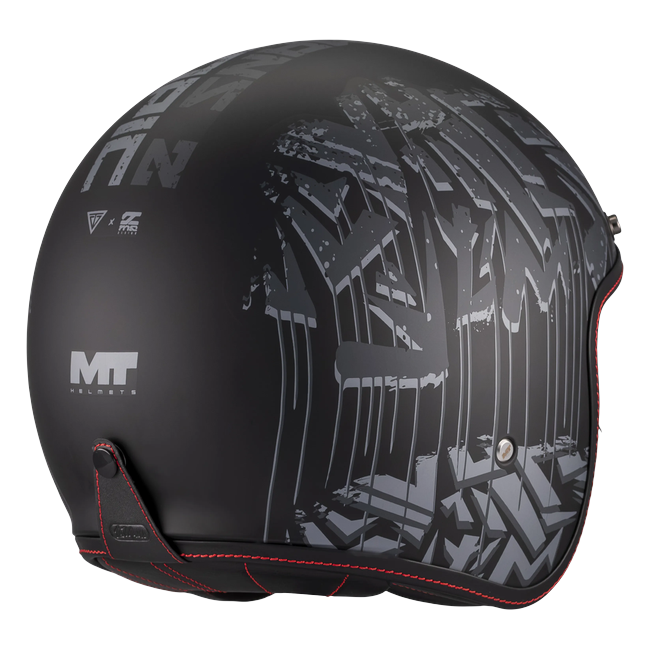 MT-Helmets Le Mans 2 SV S Dystopic B12 Jet Helmet – Matt Black – rear three-quarter view