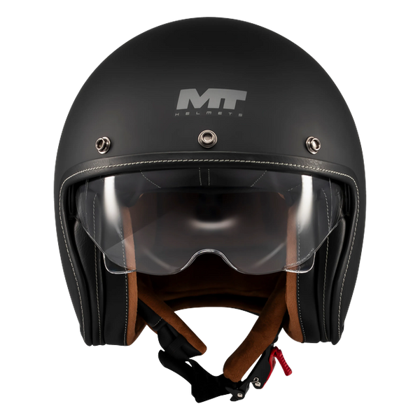 MT-Helmets Le Mans 2 SV S Pure A1 Jet Helmet – Matt Black – front view